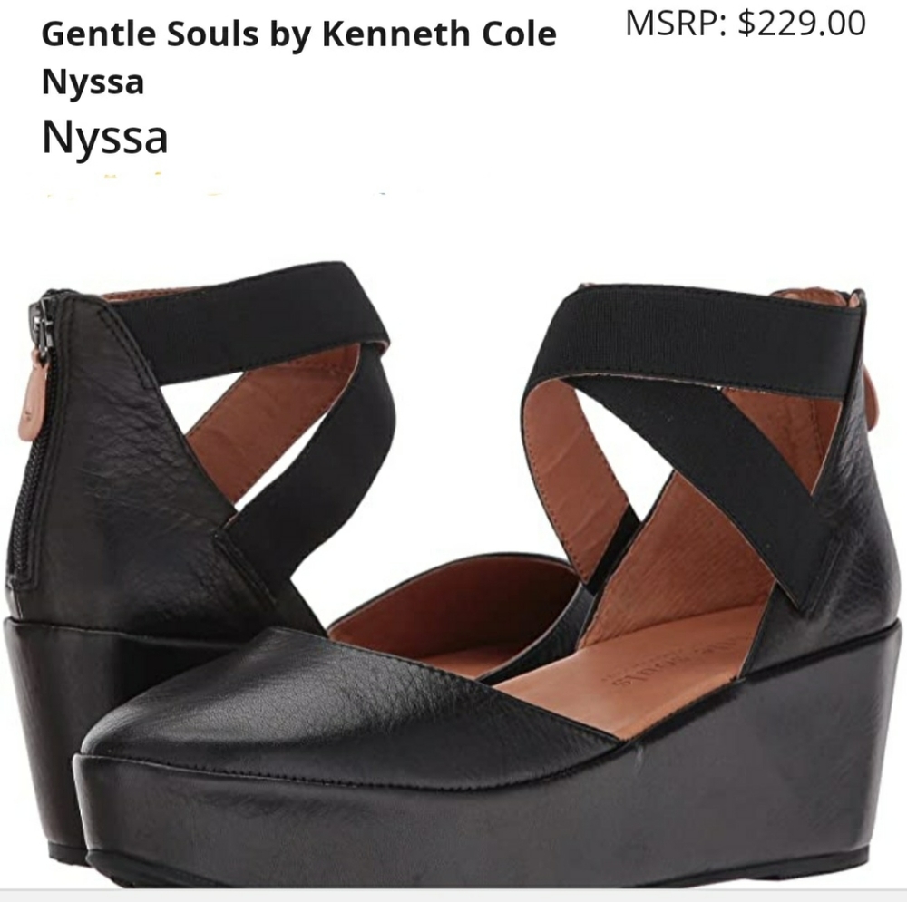 Kenneth Cole Gentle Soles Nyssa NIB Black Platform Flats